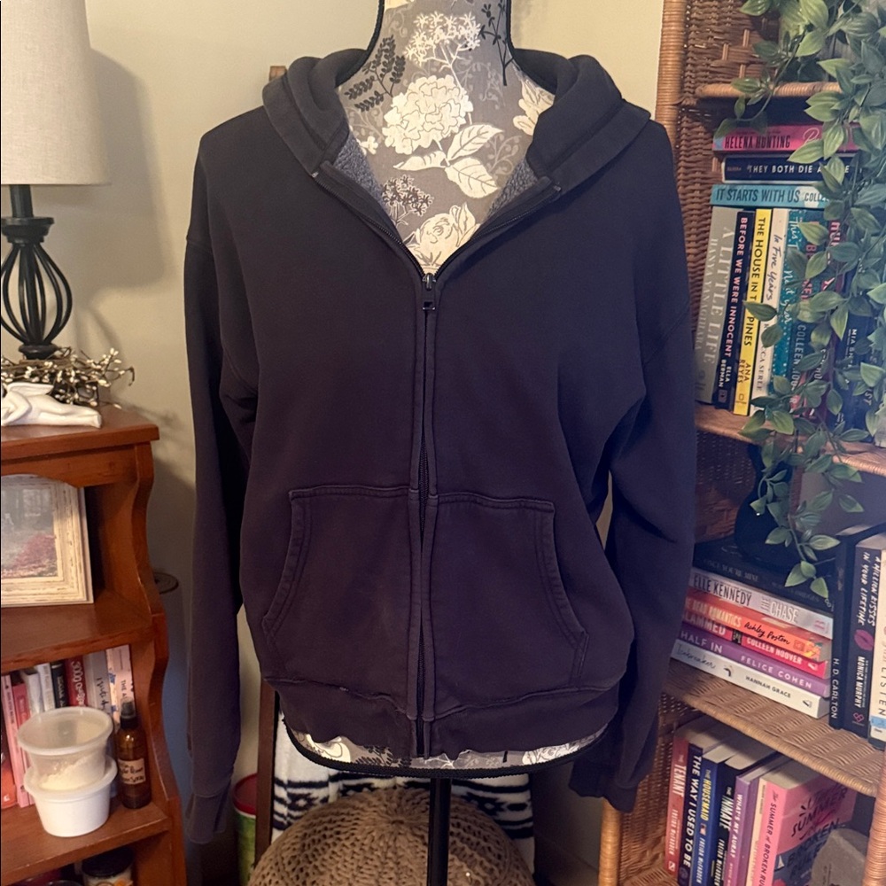 TNA Black Zip-Up Hoodie Jacket